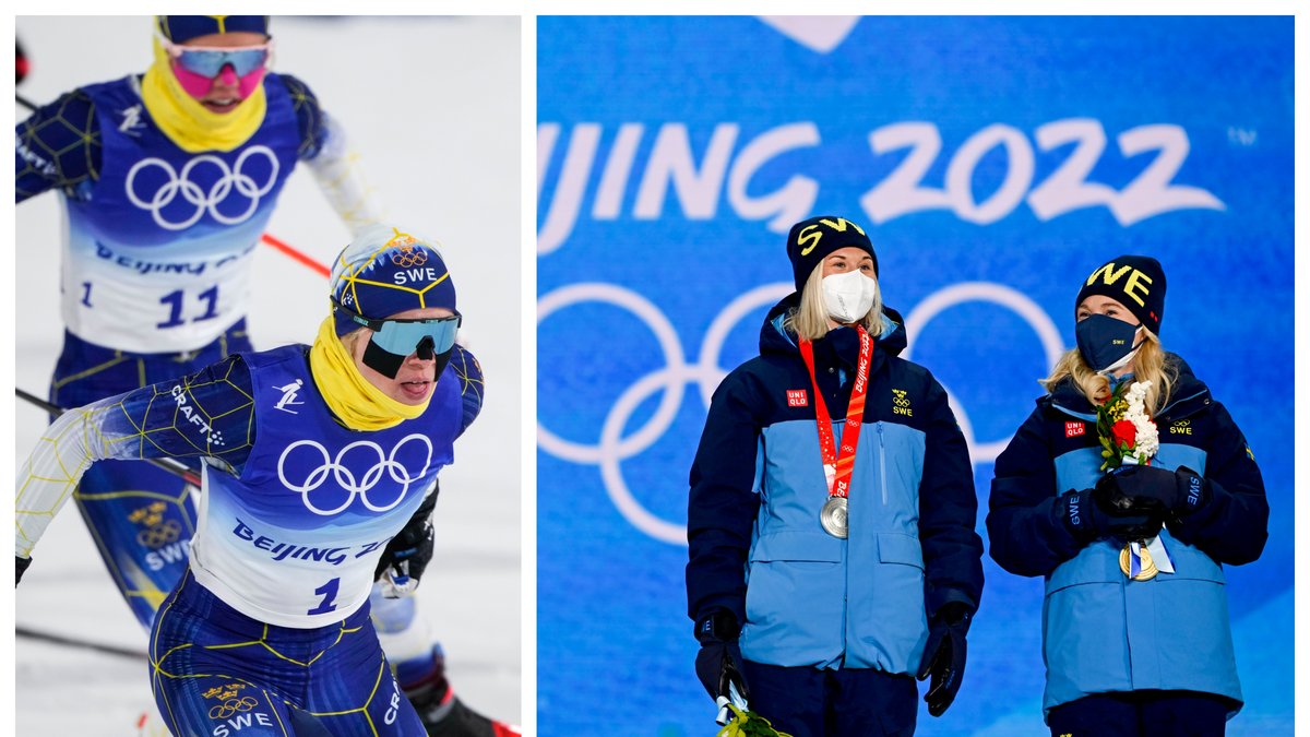 Jonna Sundling och Maja Dahqlvist tävlar i OS-lagsprinten.